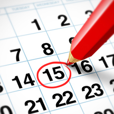 Termine der Fahrschule Termine der Fahrschule - Kalender Markierung